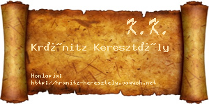 Kránitz Keresztély névjegykártya
